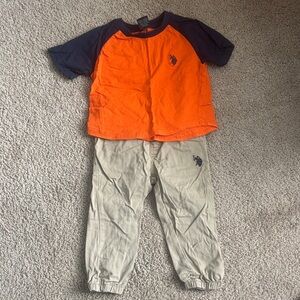 Polo by Ralph Lauren Orange and Navy Kids Matching Set